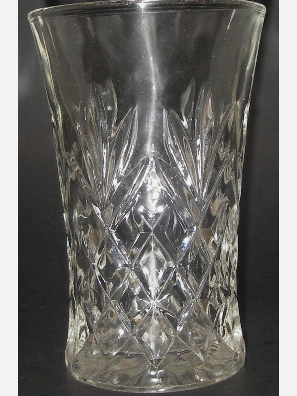 Cut Crystal Tall Vase - Clear Diamond Cut Pattern
